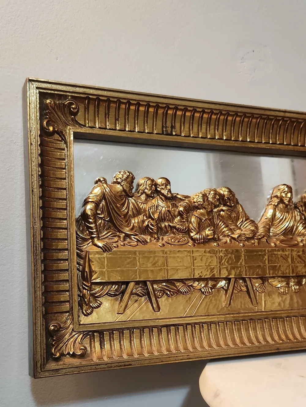 Homeco Vintage Gold Last Supper Wall Plaque Jesus & His Disciples Apostles